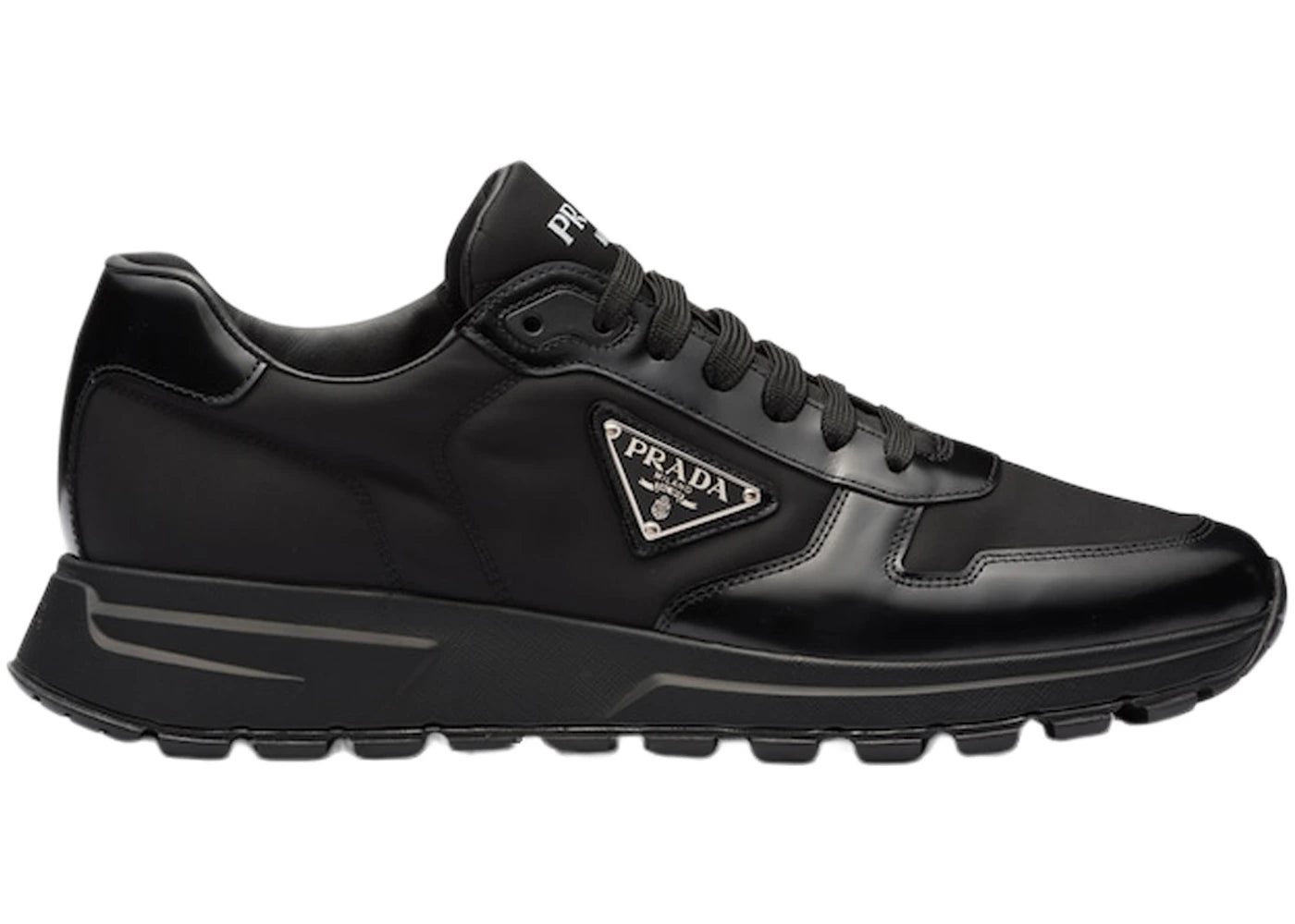 Prada PRAX 01 Sneakers Re-Nylon Brushed Leather Black Black