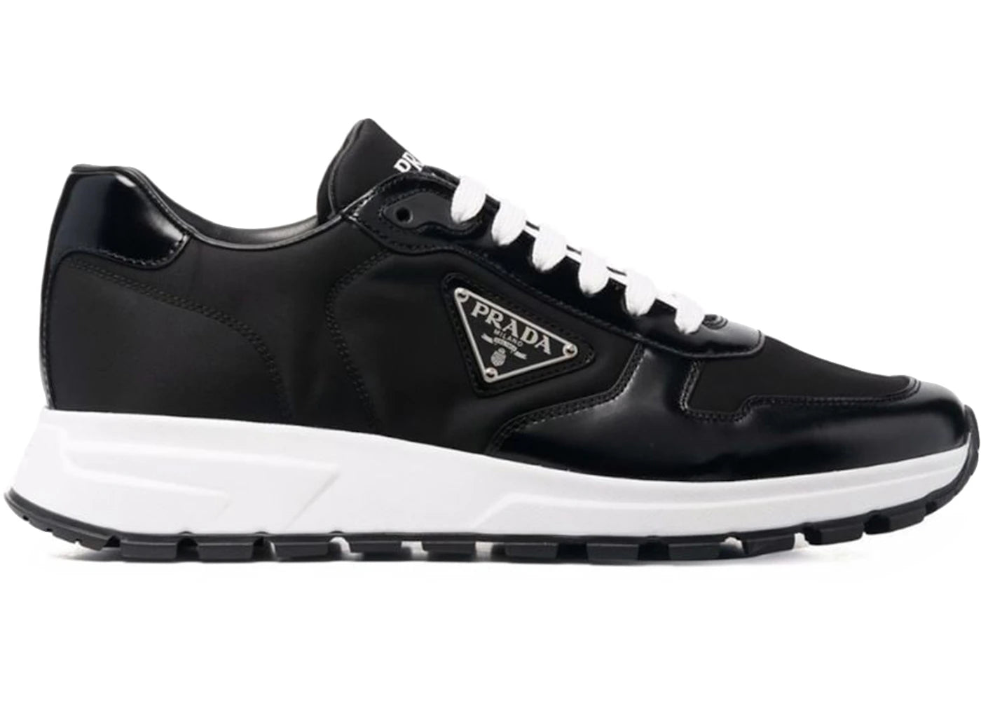 Prada PRAX 01 Sneakers Re-Nylon Brushed Leather Black White