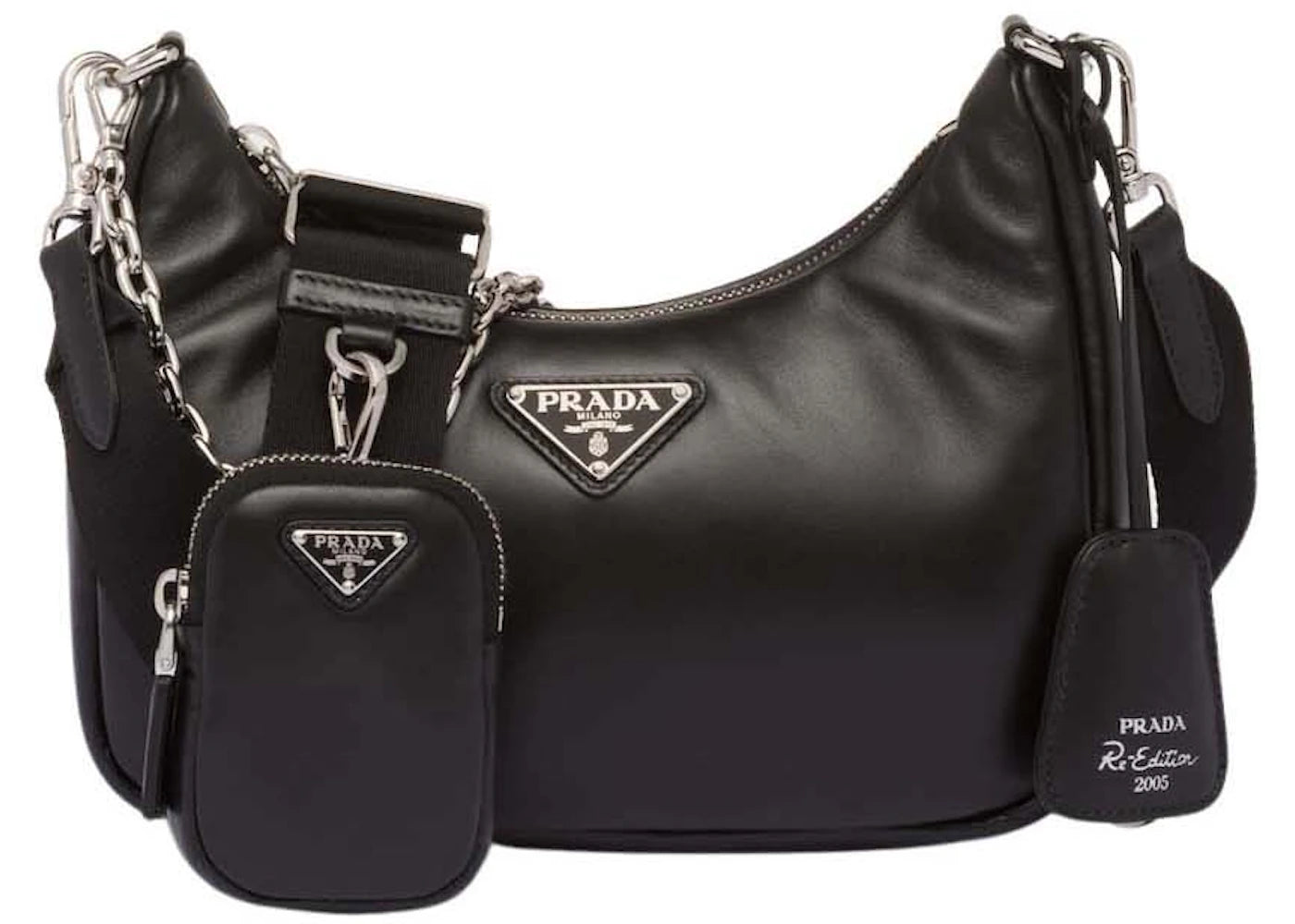 Prada Padded Nappa-Leather Re-Edition Shoulder Bag Black