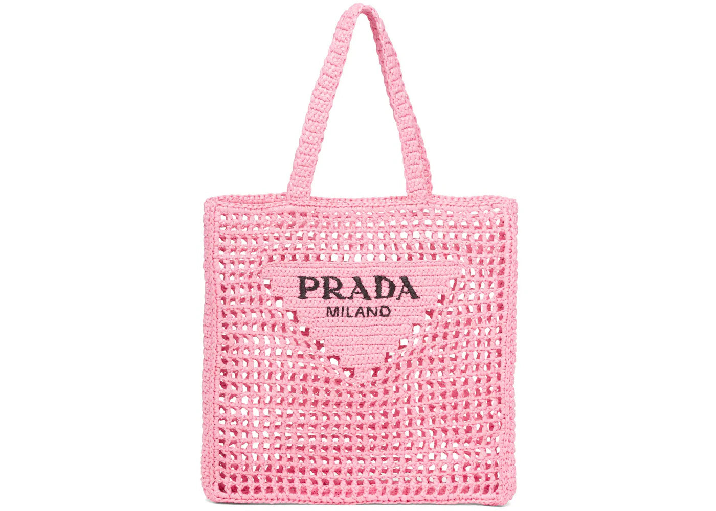 Prada Raffia Tote Bag Petal Pink