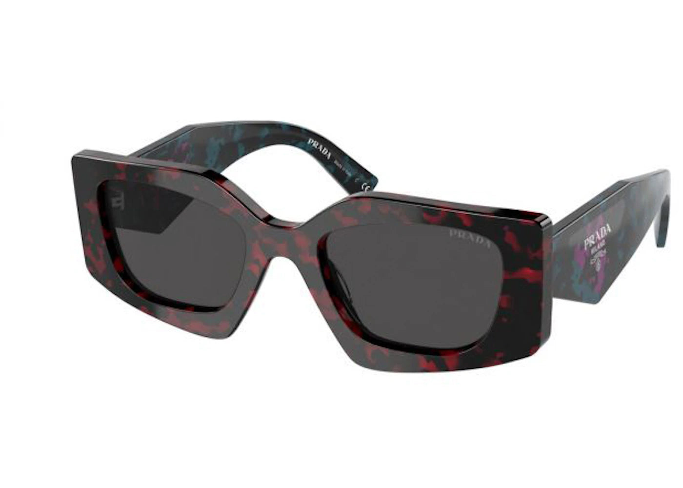Prada Rectangle Sunglasses Red/Navy (PR15YSF-09Z5S0-52)