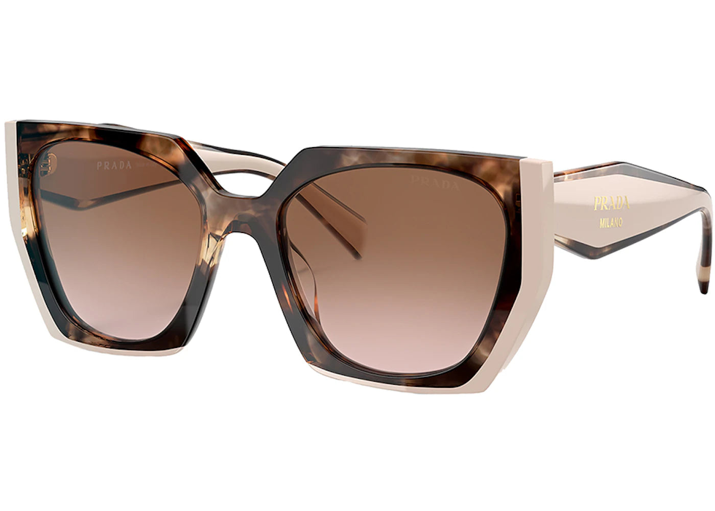 Prada Rectangle Sunglasses Tortoise Caramel/Powder (PR_15WS_01R0A6_54mm)