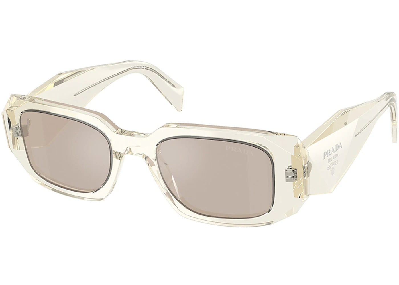 Prada Rectangle Sunglasses Transparent Champagne (PR_17WSF_19X30N_51mm)