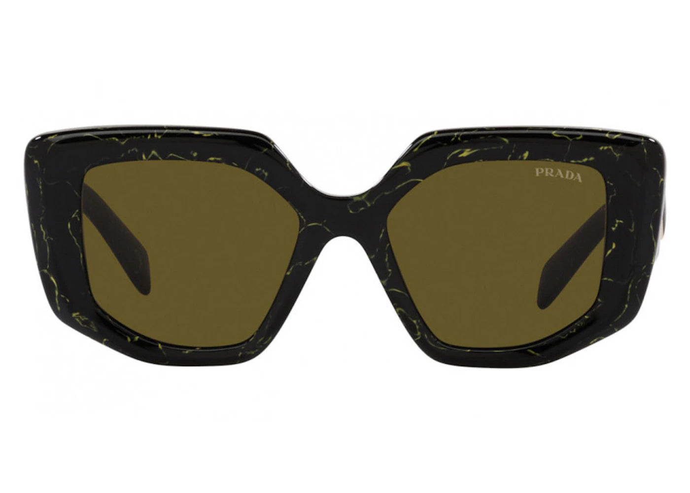 Prada Sunglasses PR 14ZSF Black/Yellow Marble/Dark Brown (PR14ZSF-19D01T-52)