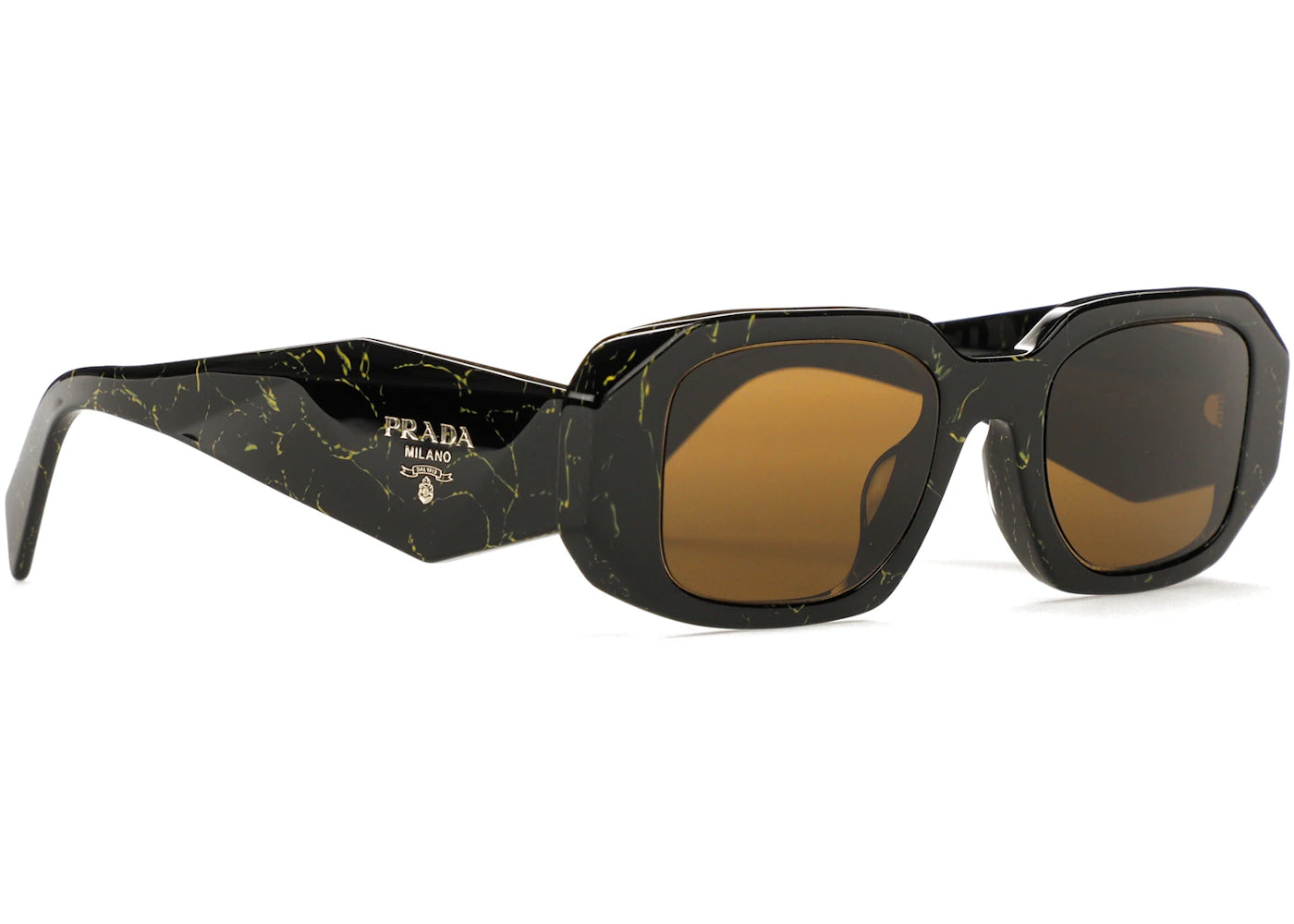 Prada Sunglasses PR 17WSF Black/Yellow Marble/Dark Brown (PR17WSF-19D01T-51)