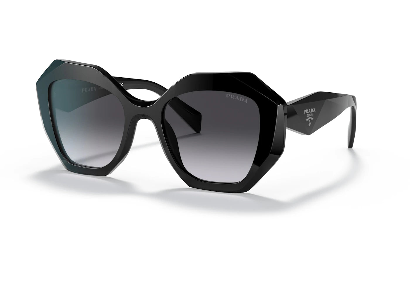 Prada Symbole Logo Irregular Sunglasses Black/Silver (SPR16W 1AB-5D1)