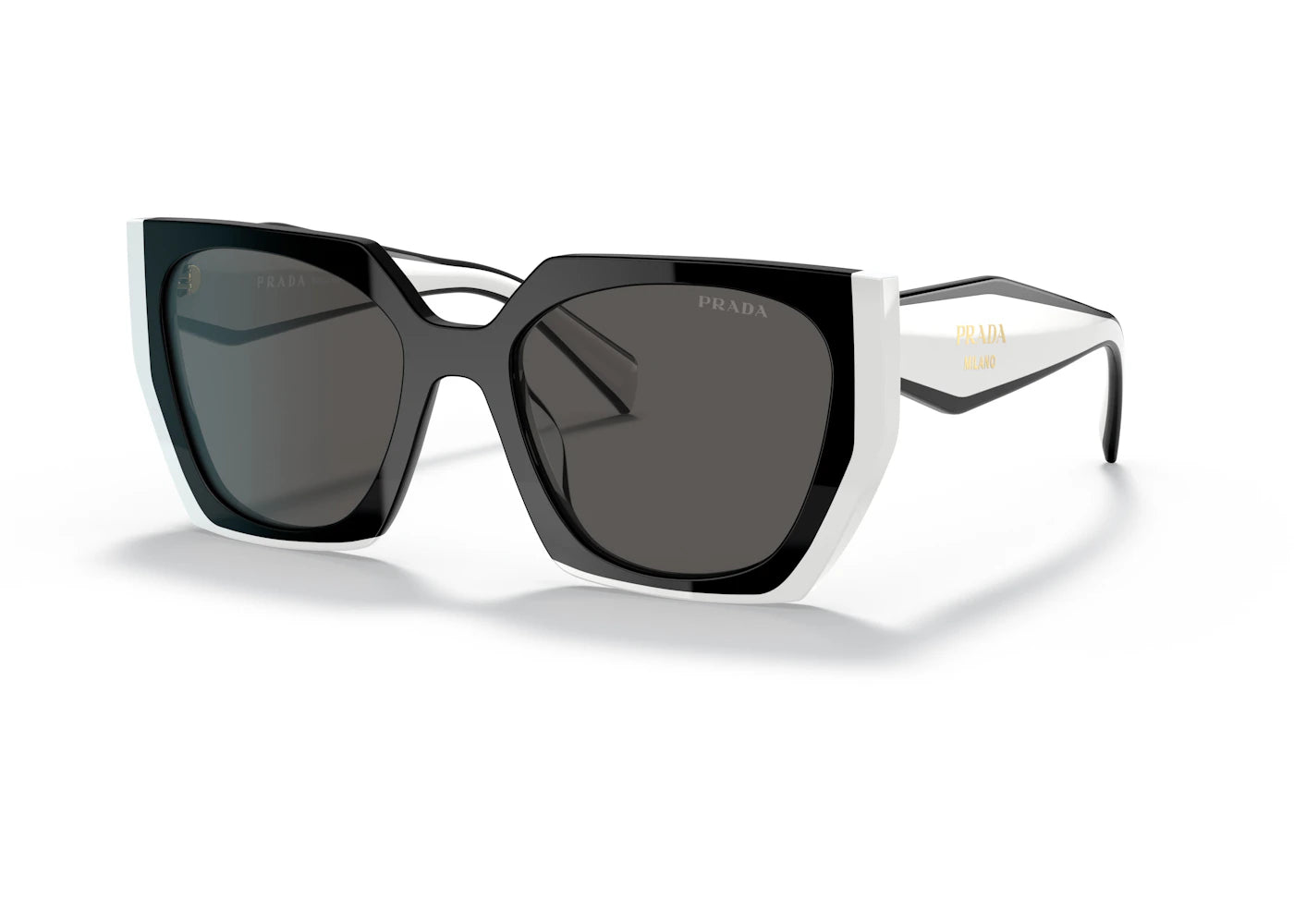 Prada Symbole Logo Rectangle Sunglasses Black/White (SPR15W 09Q-5S0)