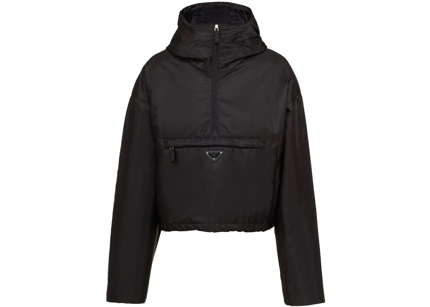 Prada Triangle Logo Hooded Jacket Black