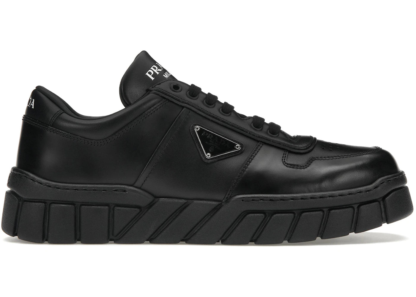 Prada Voluminous Sneakers Leather Black Black