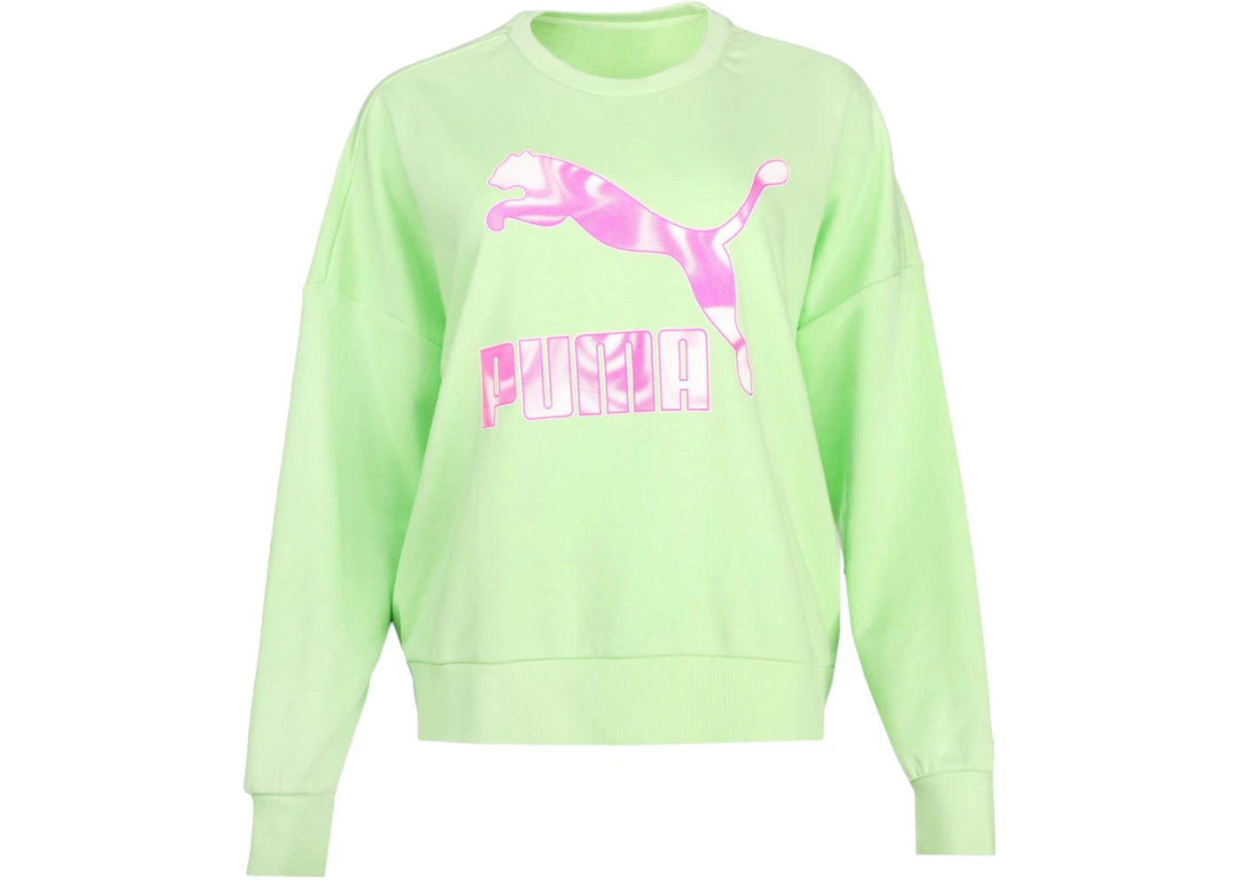 Puma Women's Marble Crew Neck Sweatshirt Paradise Green