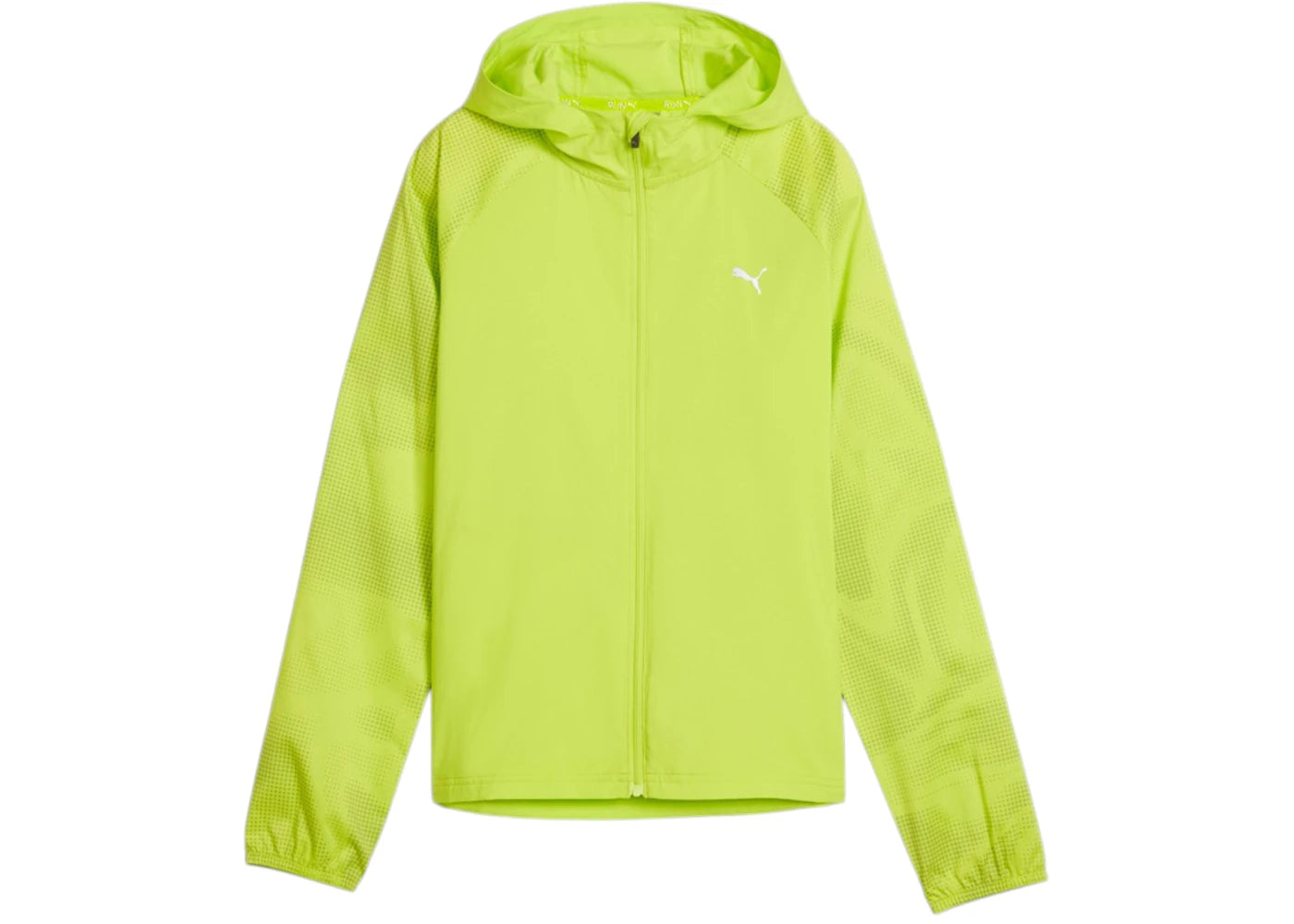 Puma Women's Run Favorite Graphic Woven Full Zip Jacket Lime Pow