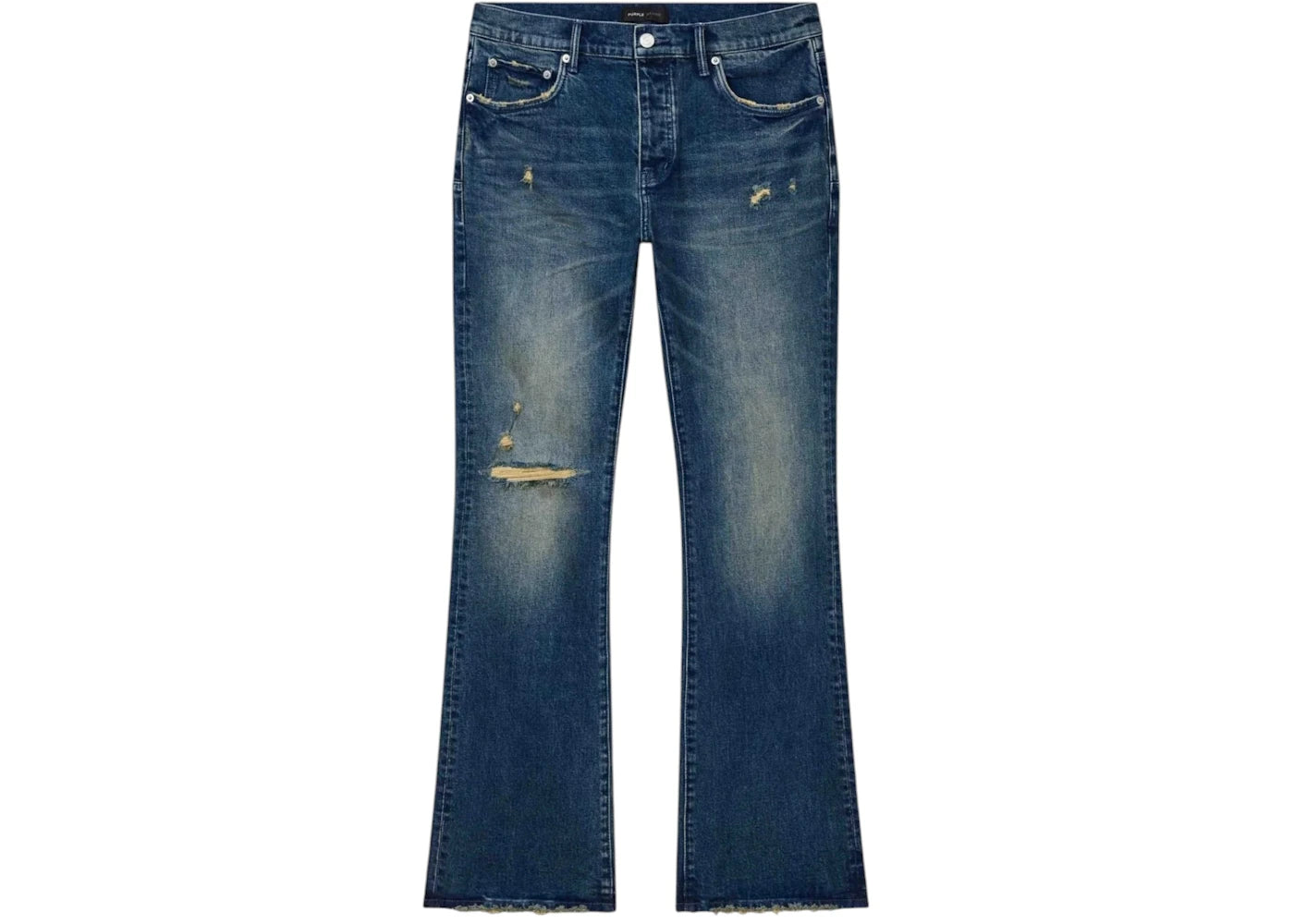 Purple Brand Alloy Distressed Flare Jeans Indigo