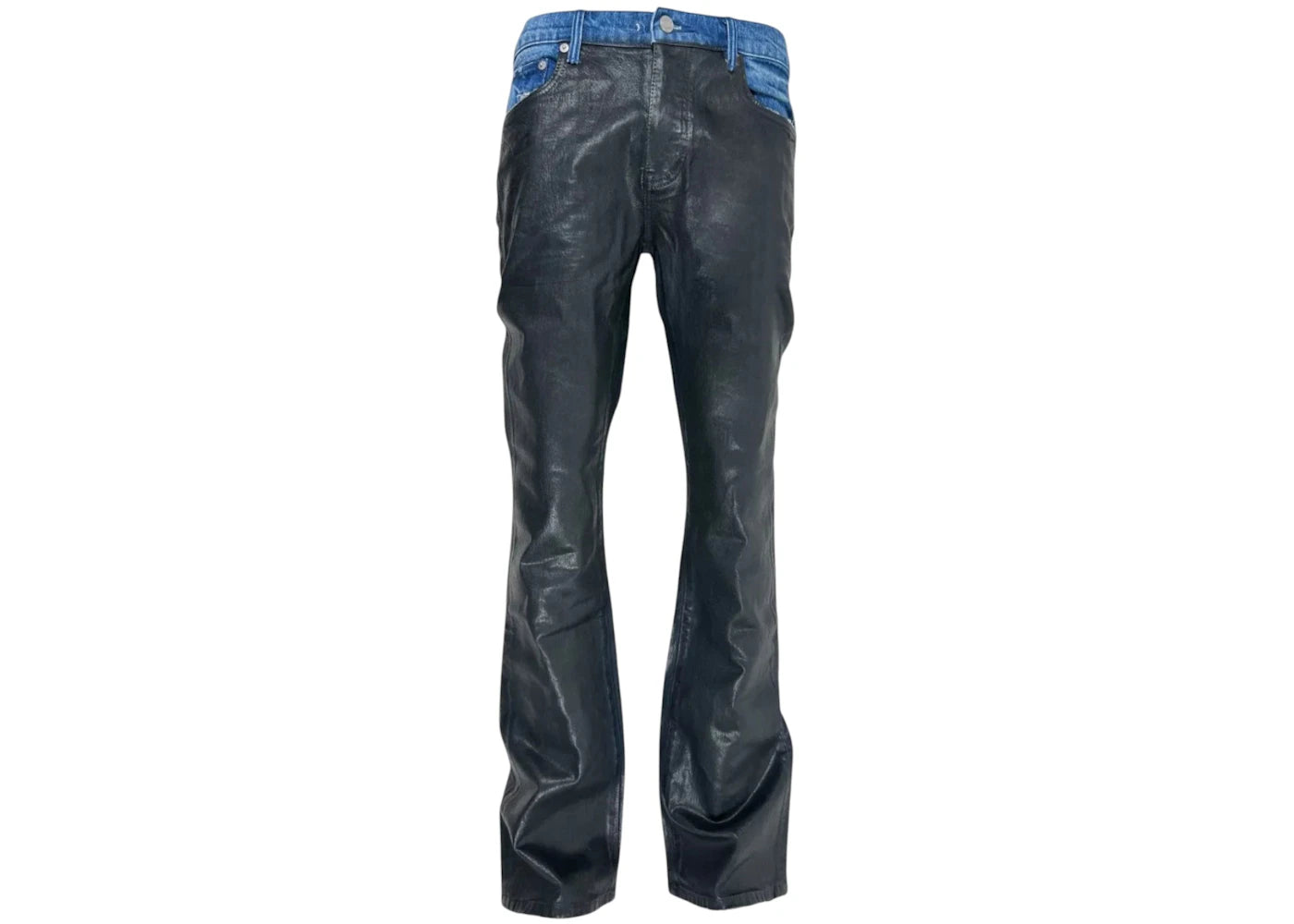 Purple Brand Coated Flare Jeans Black