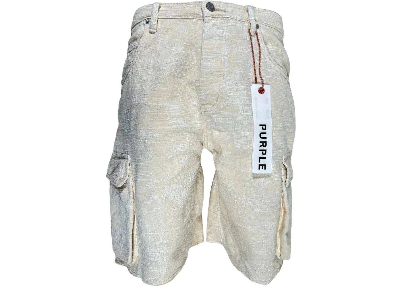 Purple Brand Jacquard Cargo Shorts Ivory