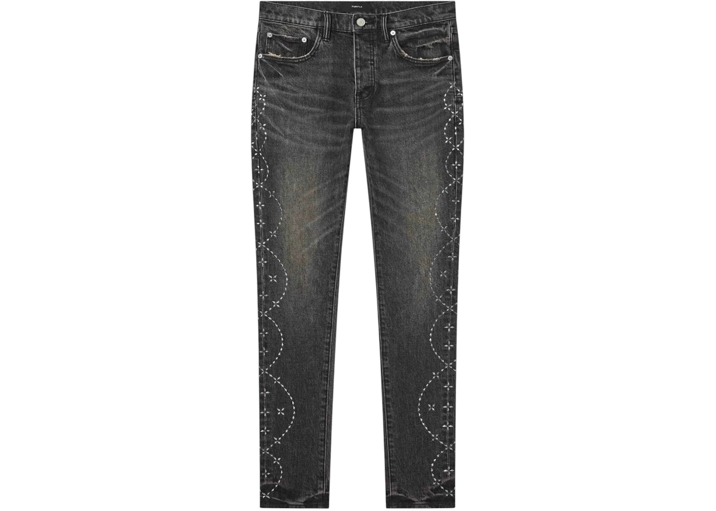 Purple Brand P001-STHW126 Skinny Twist Hotfix Jeans Black