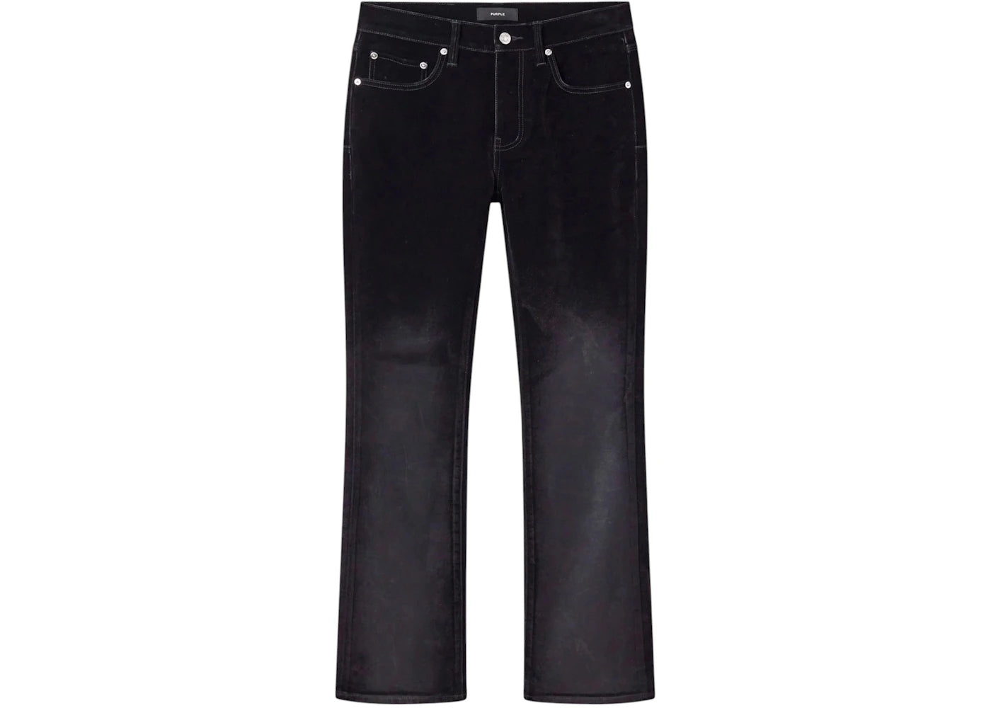 Purple Brand P004-FFDB425 Flare Flock Dipped Jean Black