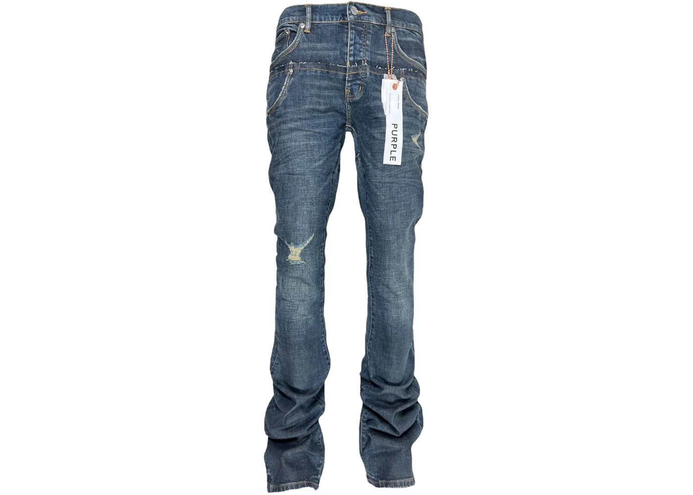Purple Brand Rinse Coated Double Waist Jean Indigo
