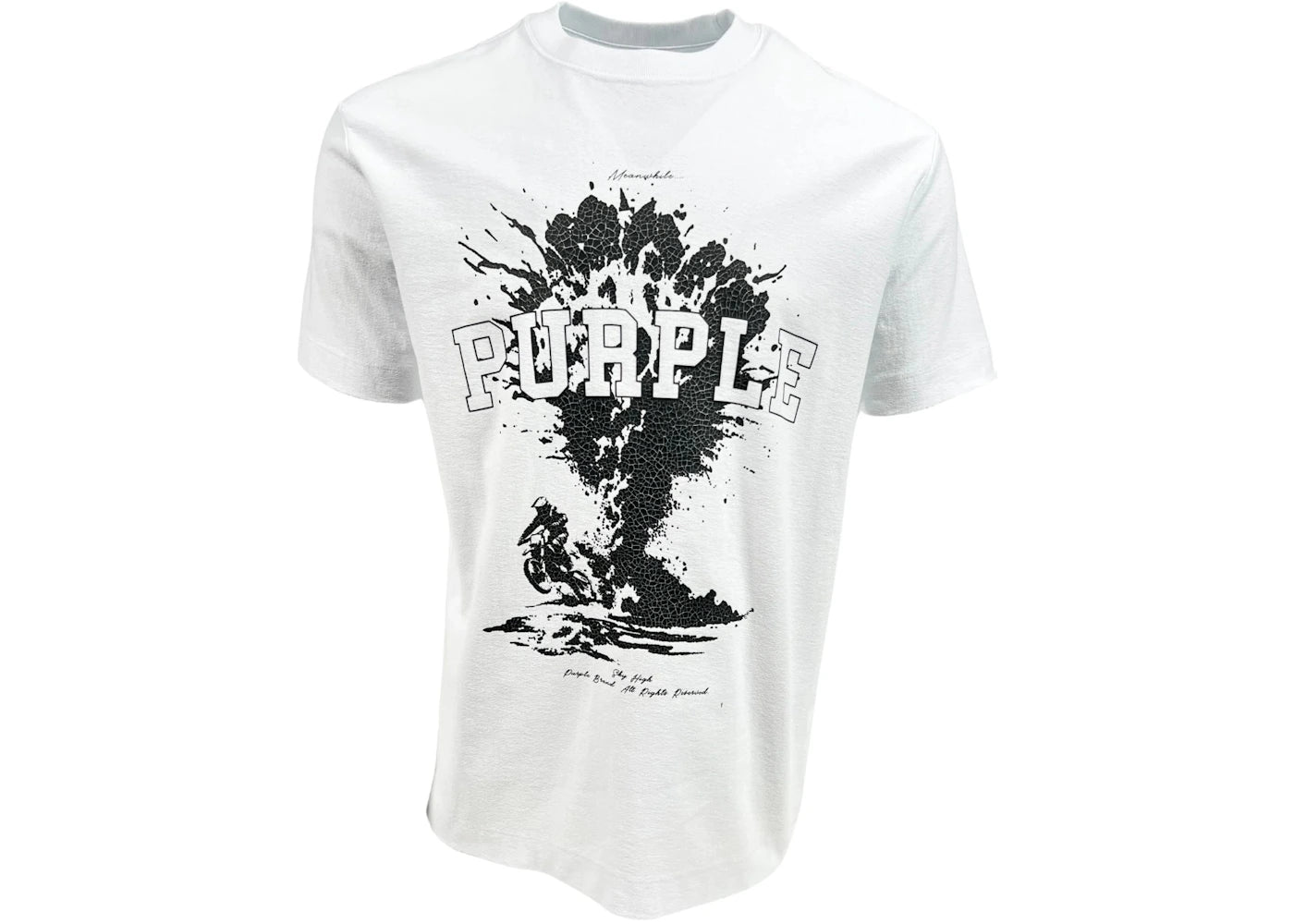 Purple Brand Textured Graphic Jersey Tee White/Black