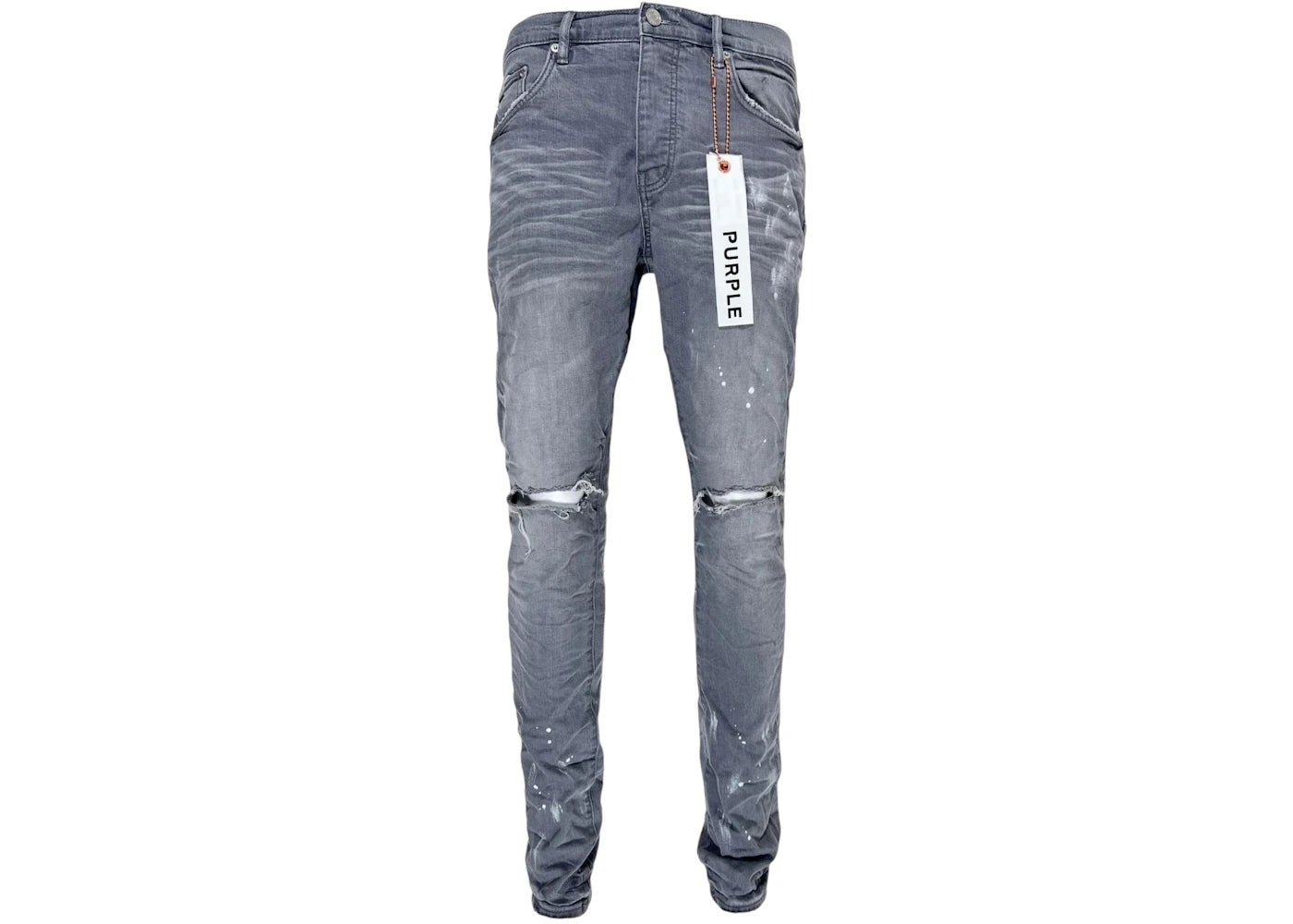 Purple Brand Worn Knee Slit Jean Grey