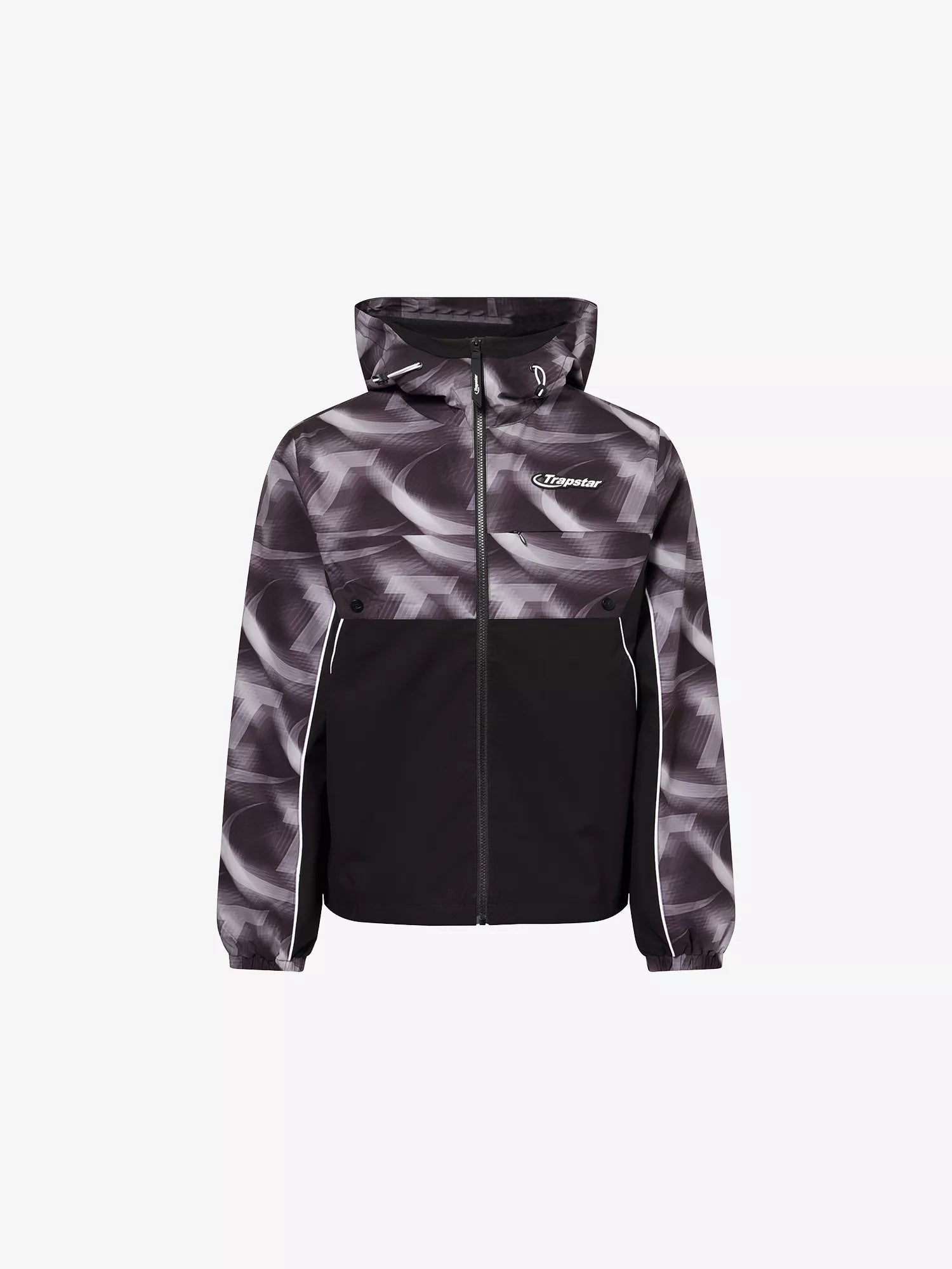 Trapstar Hyperdrive Logo-Patch Shell Windbreaker Jacket Black