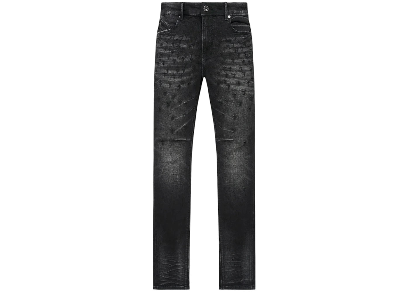 RtA Bryant Skinny Graphite Fade Allover Cross Jeans Graphite