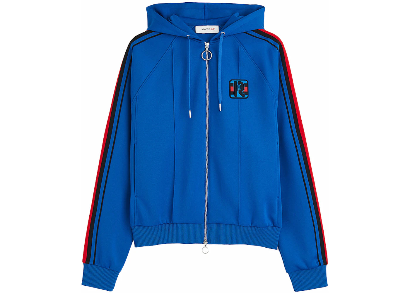 Rabanne H&M Appliqued Hooded Track Jacket (Mens) Blue