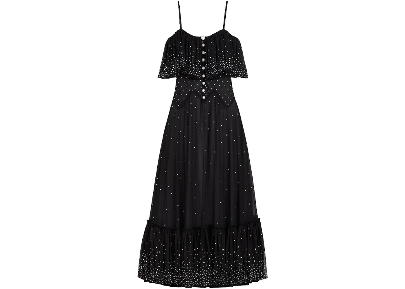 Rabanne H&M Embellished Chiffon Dress Black