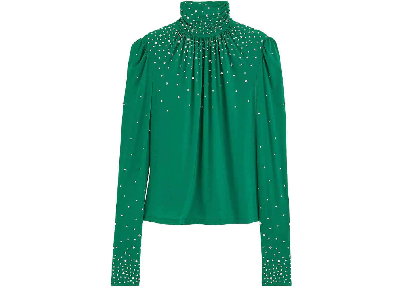 Rabanne H&M Embellished Jersey Top Green