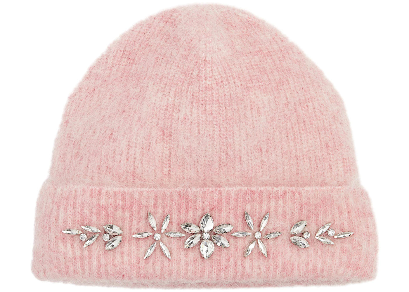 Rabanne H&M Embellished Mohair-Blend Beanie Pink