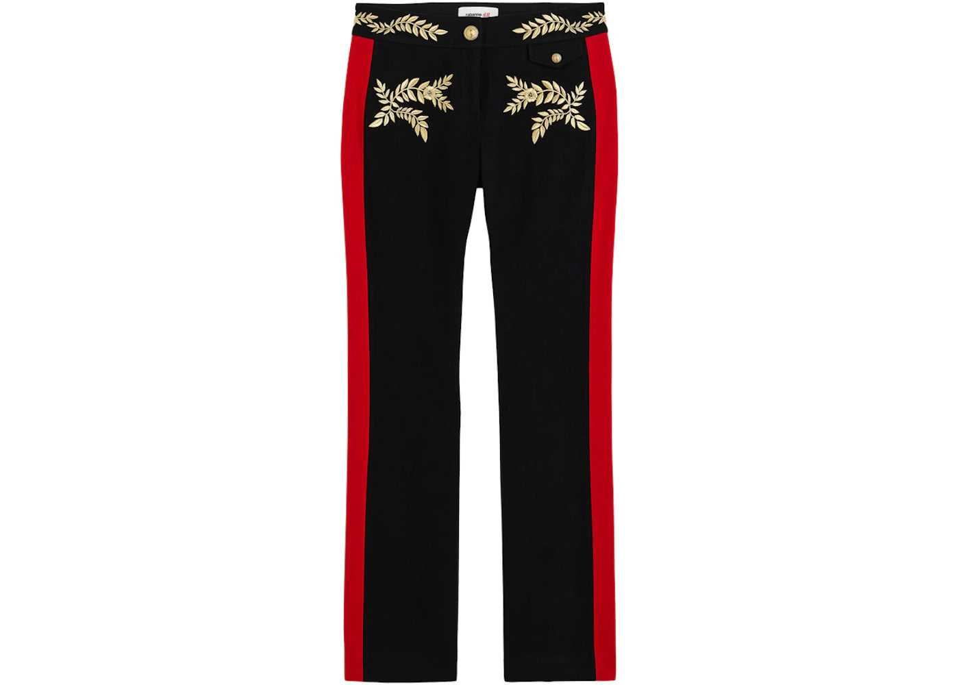 Rabanne H&M Embroidered Wool Pants Black