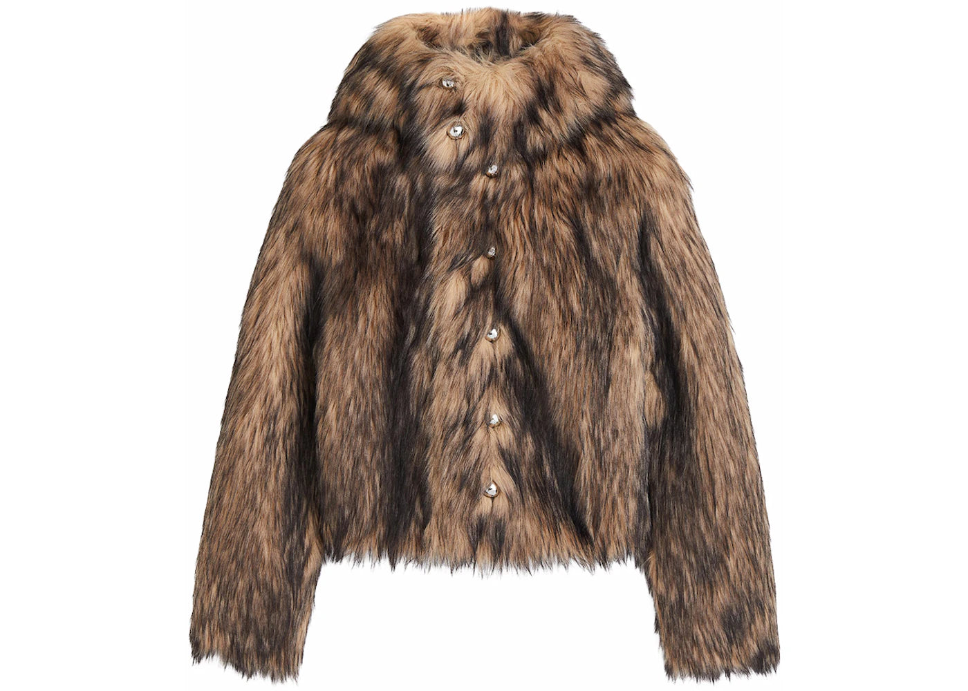 Rabanne H&M Fuzzy Hooded Jacket (Mens) Brown/Black