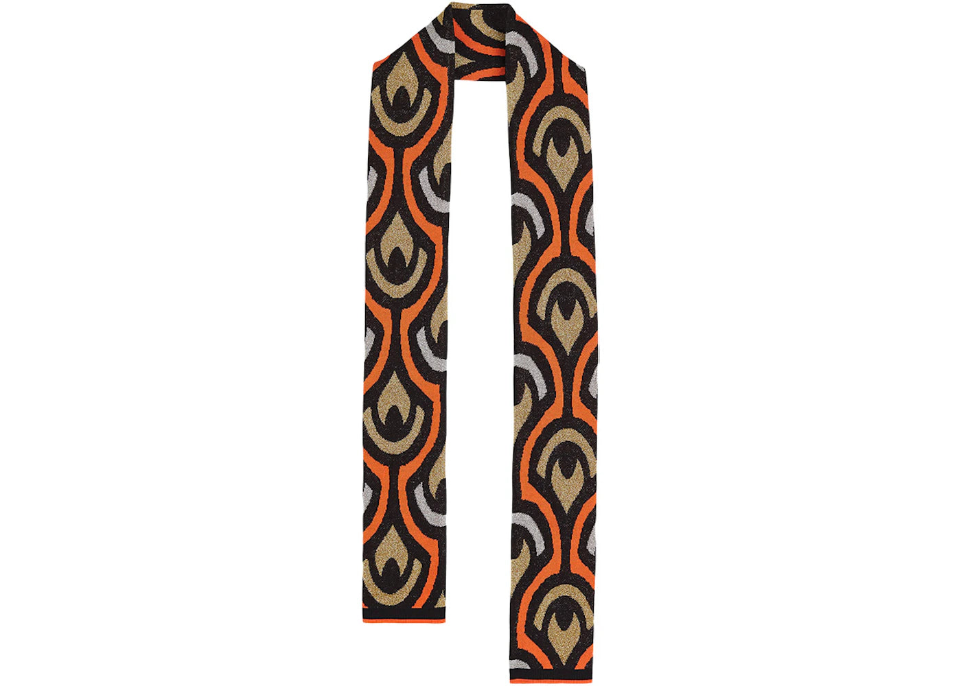 Rabanne H&M Glittery Jacquard-Knit Scarf Black Multicolor