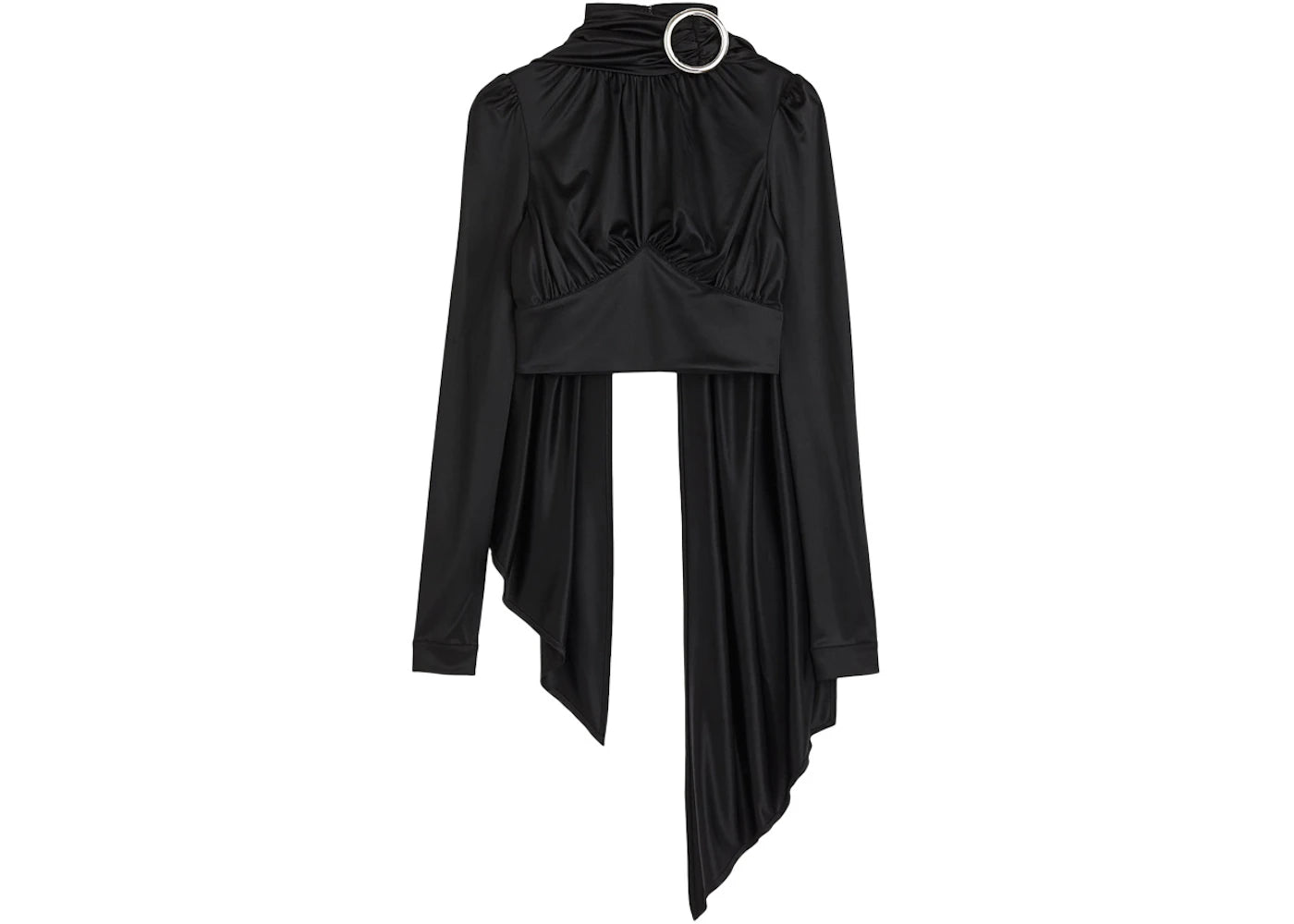 Rabanne H&M Jersey Scarf-Detail Top Black