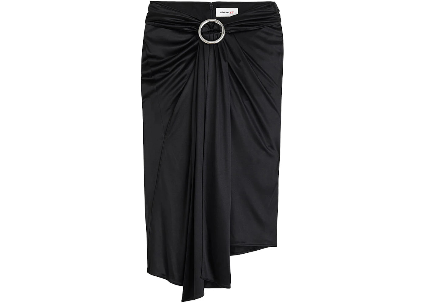 Rabanne H&M Jersey Skirt with Buckle Detail Black