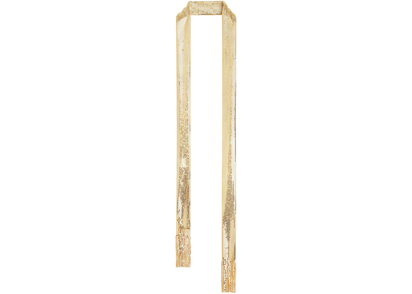 Rabanne H&M Metal-Mesh Scarf with Fringe Gold