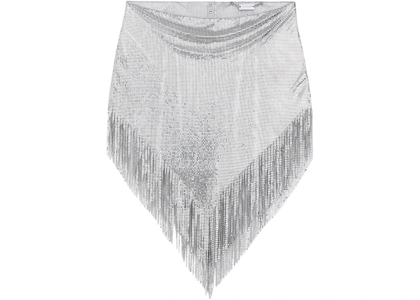 Rabanne H&M Metal-Mesh Skirt with Fringe Silver