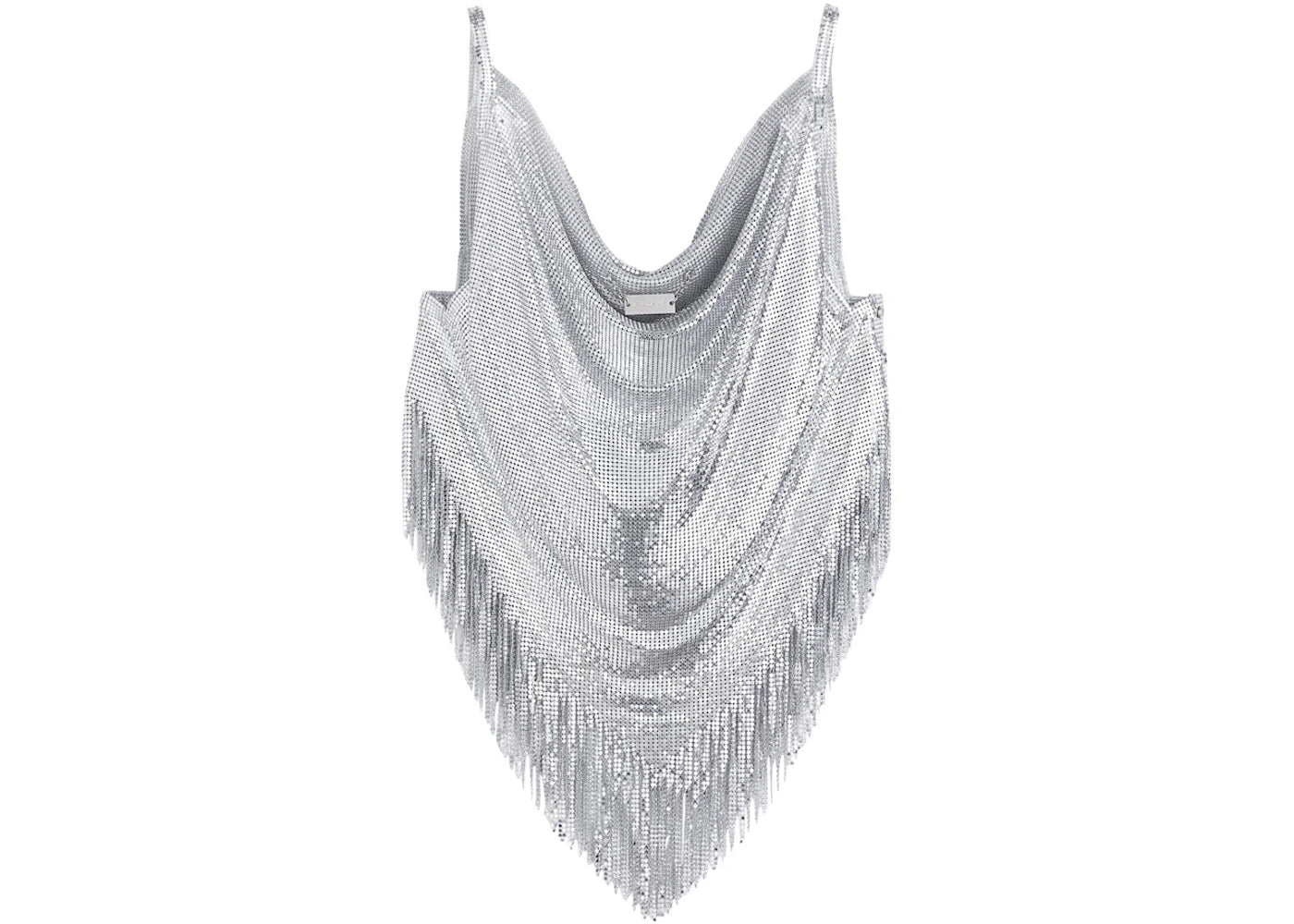 Rabanne H&M Metal-Mesh Top with Fringe Silver