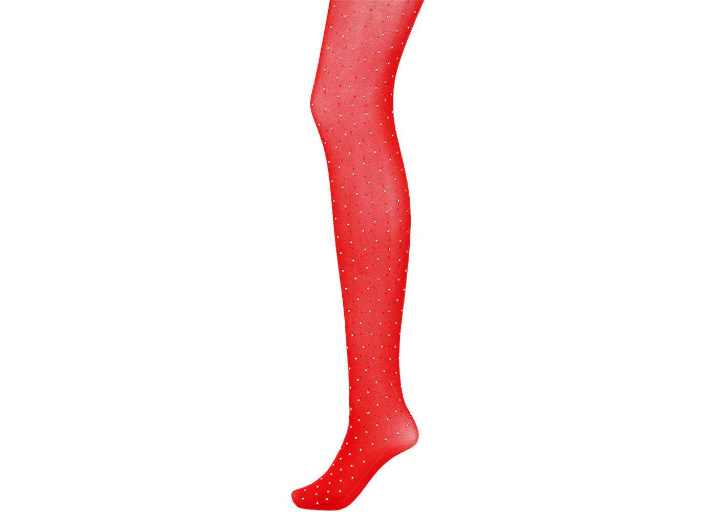 Rabanne H&M Rhinestone-Embellished Tights Red