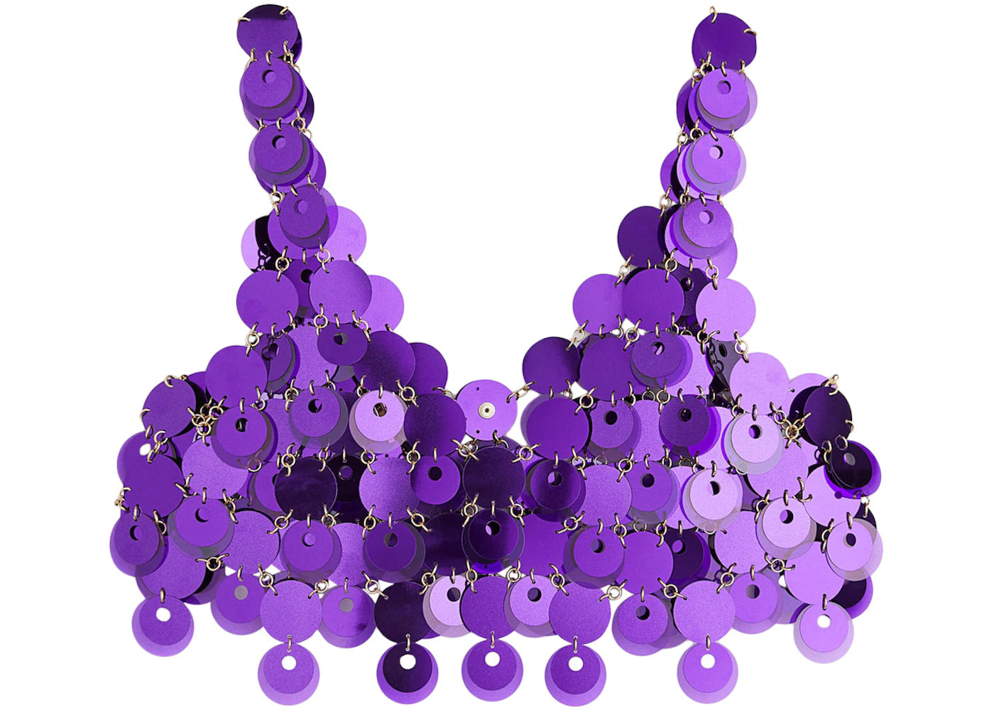 Rabanne H&M Sequin-Disc Crop Top Purple