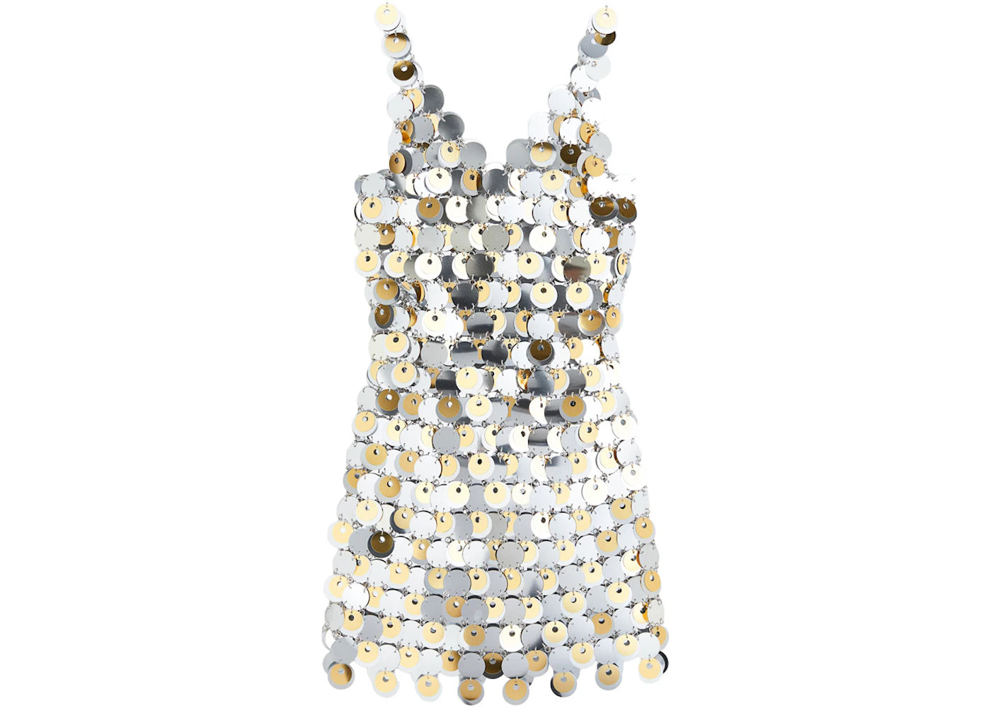 Rabanne H&M Sequin-Disc Mini Dress Silver/Gold