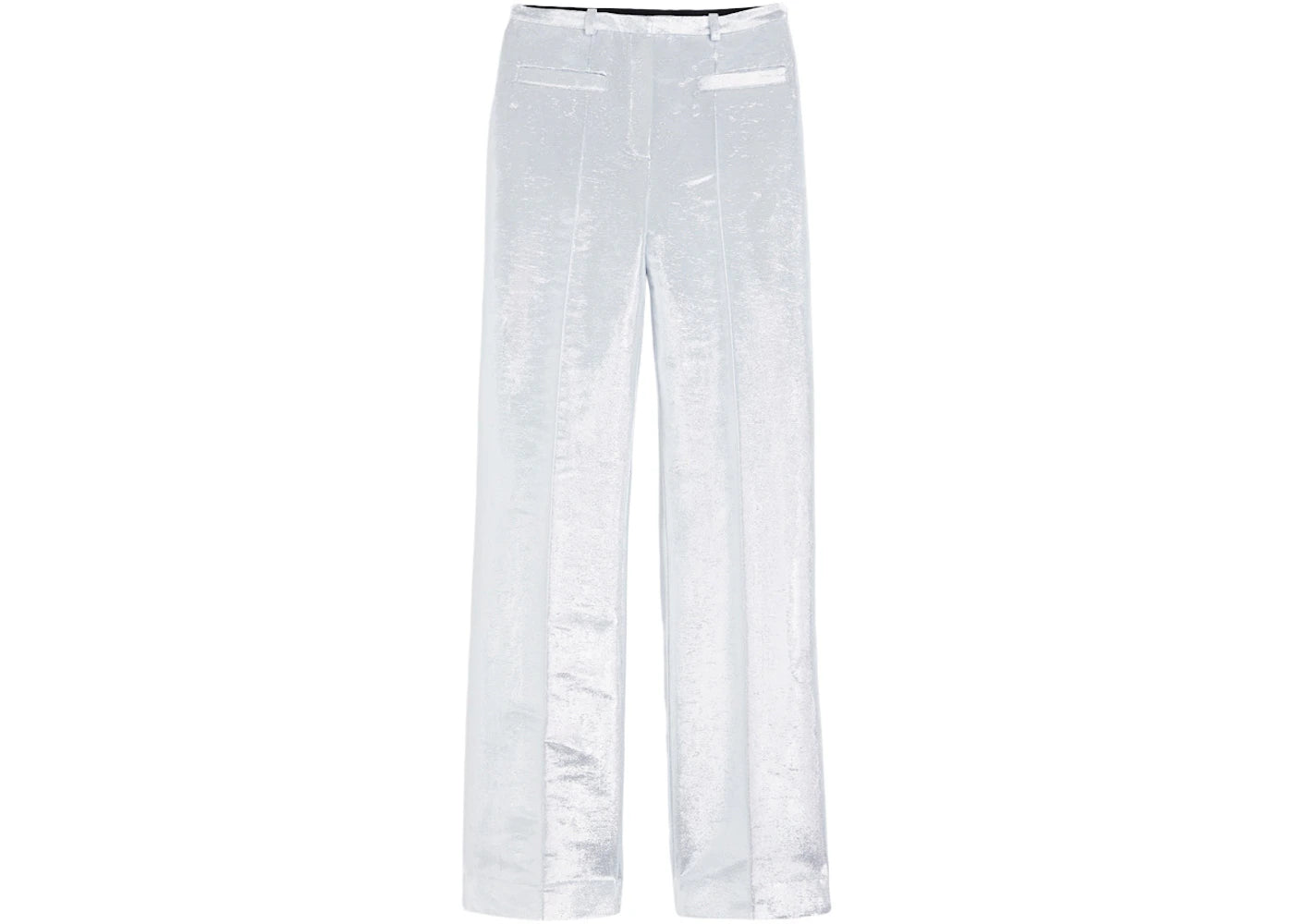 Rabanne H&M Shimmery Metallic Dress Pants Silver