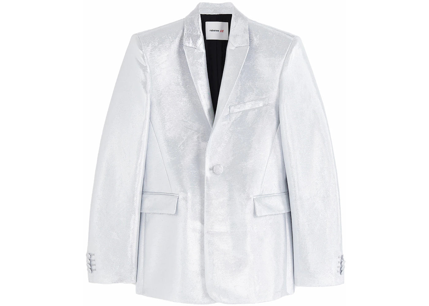 Rabanne H&M Shimmery Metallic Suit Jacket (Mens) Silver