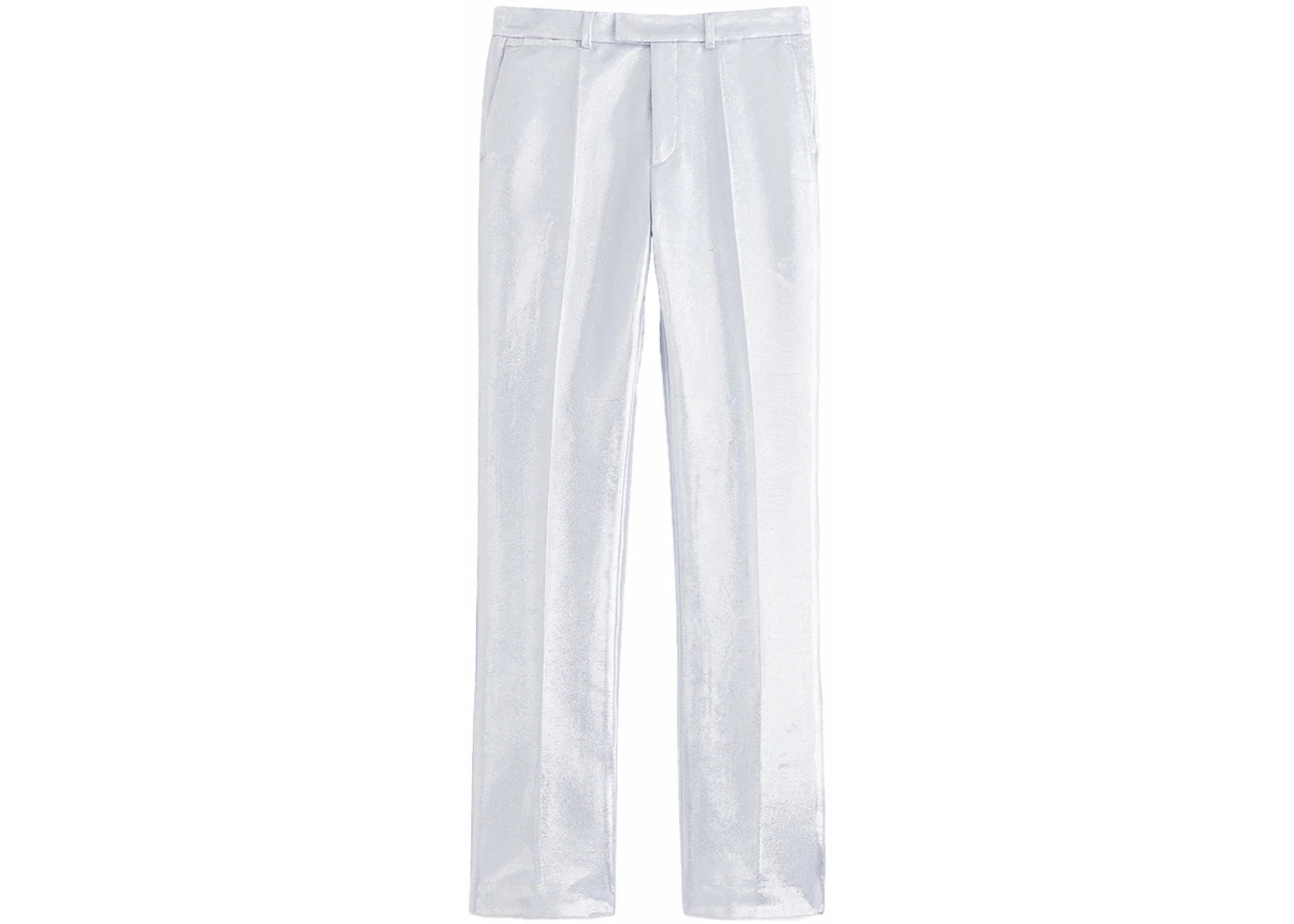 Rabanne H&M Shimmery Metallic Tailored Suit Pants (Mens) Silver