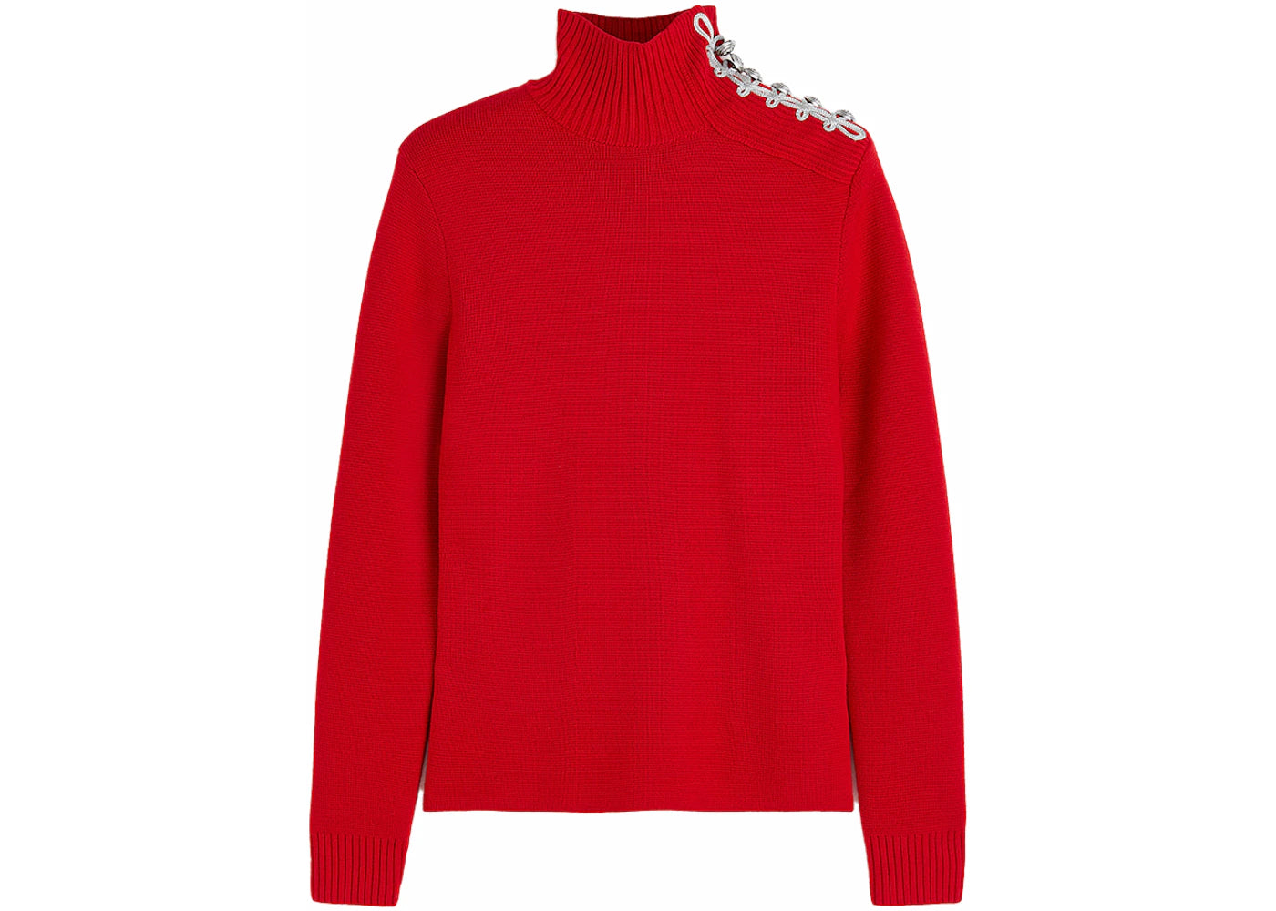 Rabanne H&M Wool Mock Turtleneck Sweater (Mens) Red
