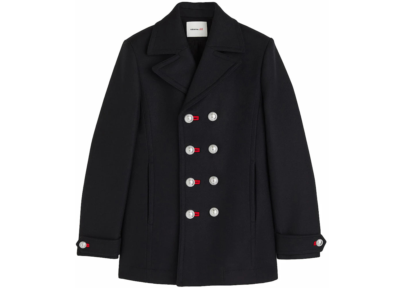 Rabanne H&M Wool Pea Coat (Mens) Navy