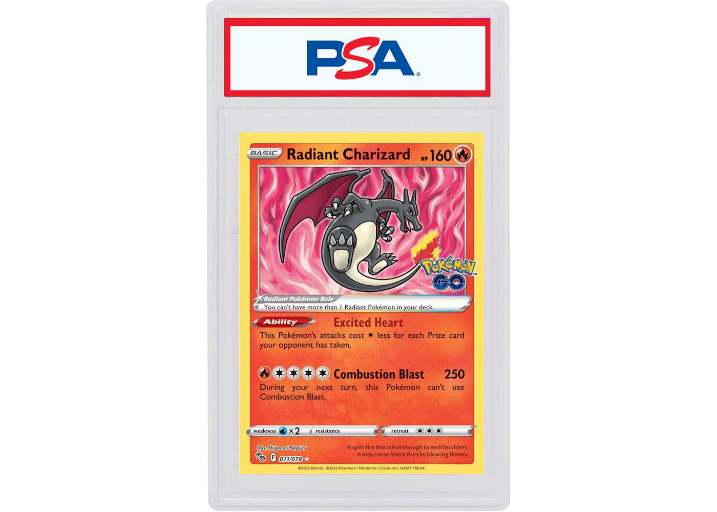 Radiant Charizard 2022 Pokémon Go #011/078 (PSA or BGS Graded)