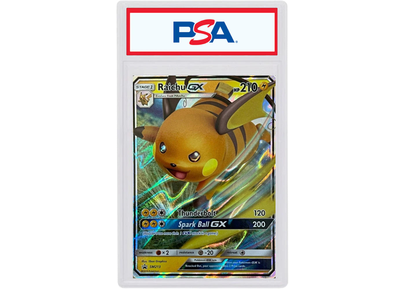 Raichu GX 2019 Pokemon TCG Sun & Moon Hidden Fates Black Star Promo #SM213 (PSA or BGS Graded)