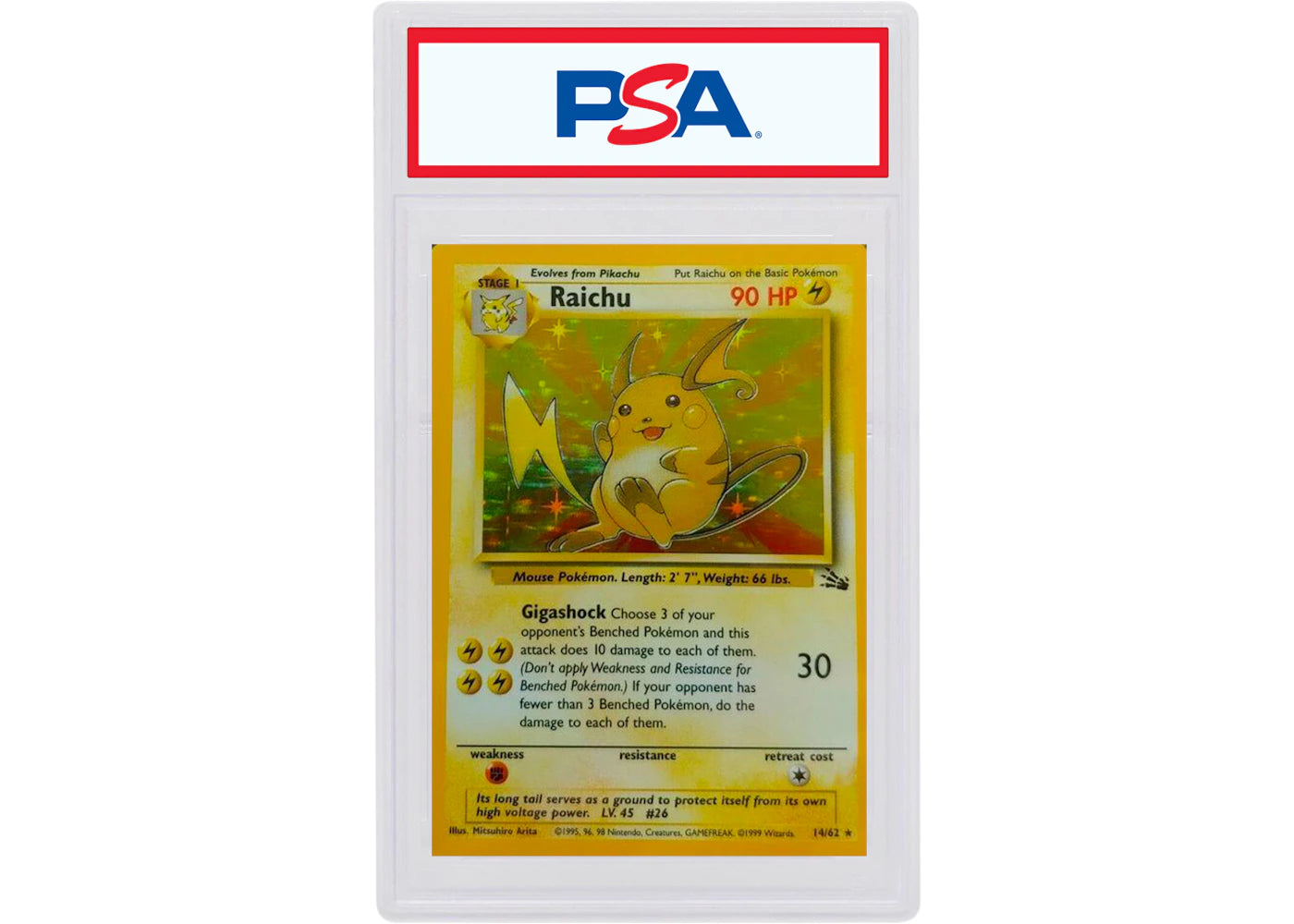 Raichu-Holo 1999 Pokemon TCG Fossil #14/62 (PSA or BGS Graded)