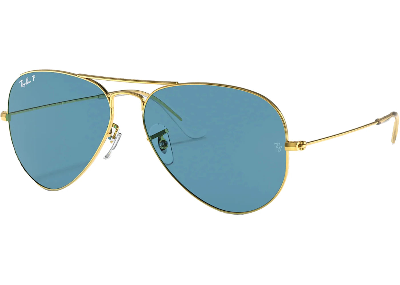 Ray-Ban Aviator Sunglasses Matte Gold/Blue Mirror (RB3025)