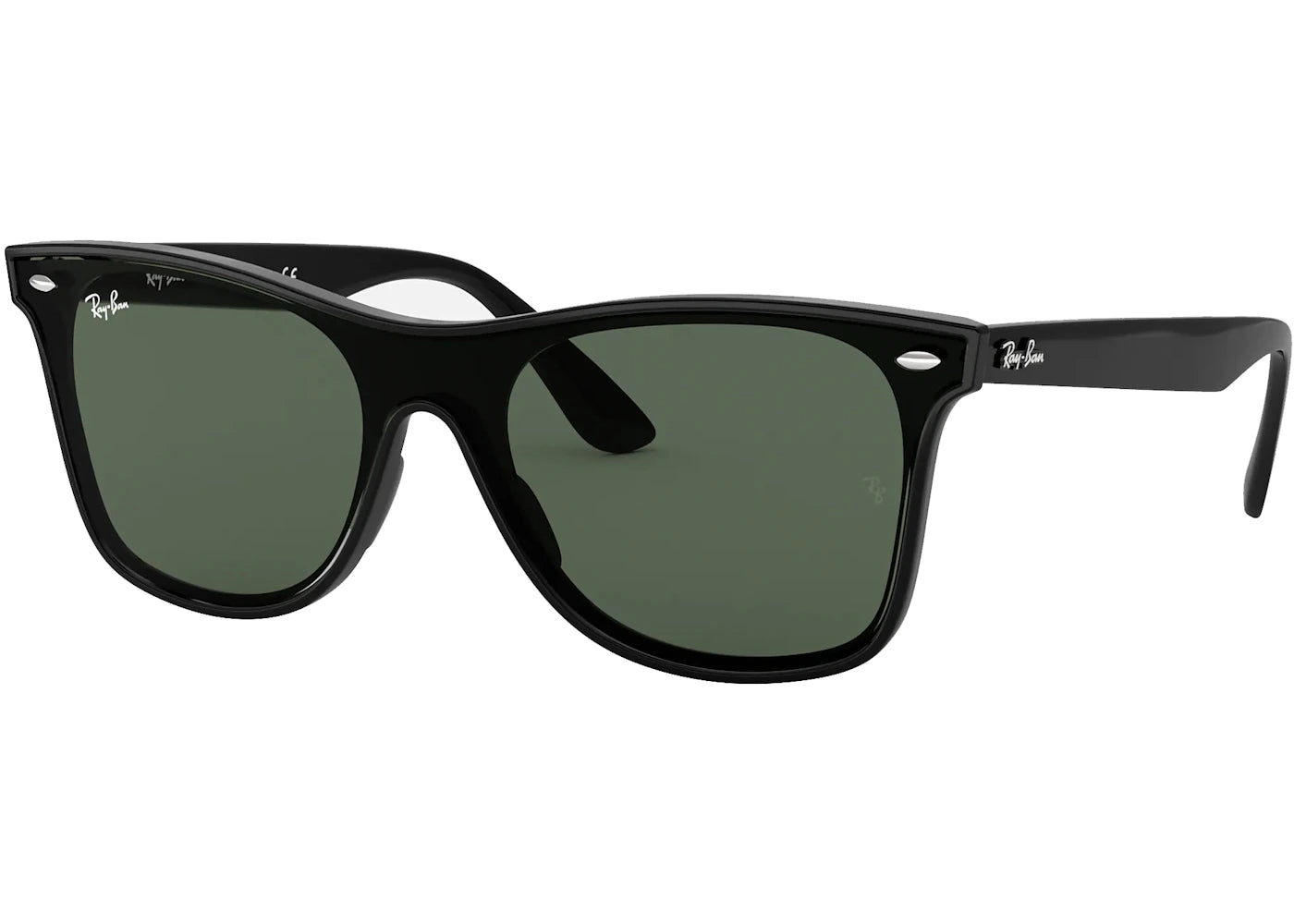 Ray-Ban Blaze Wayfarer Sunglasses Gloss Black/Green (RB4440N)